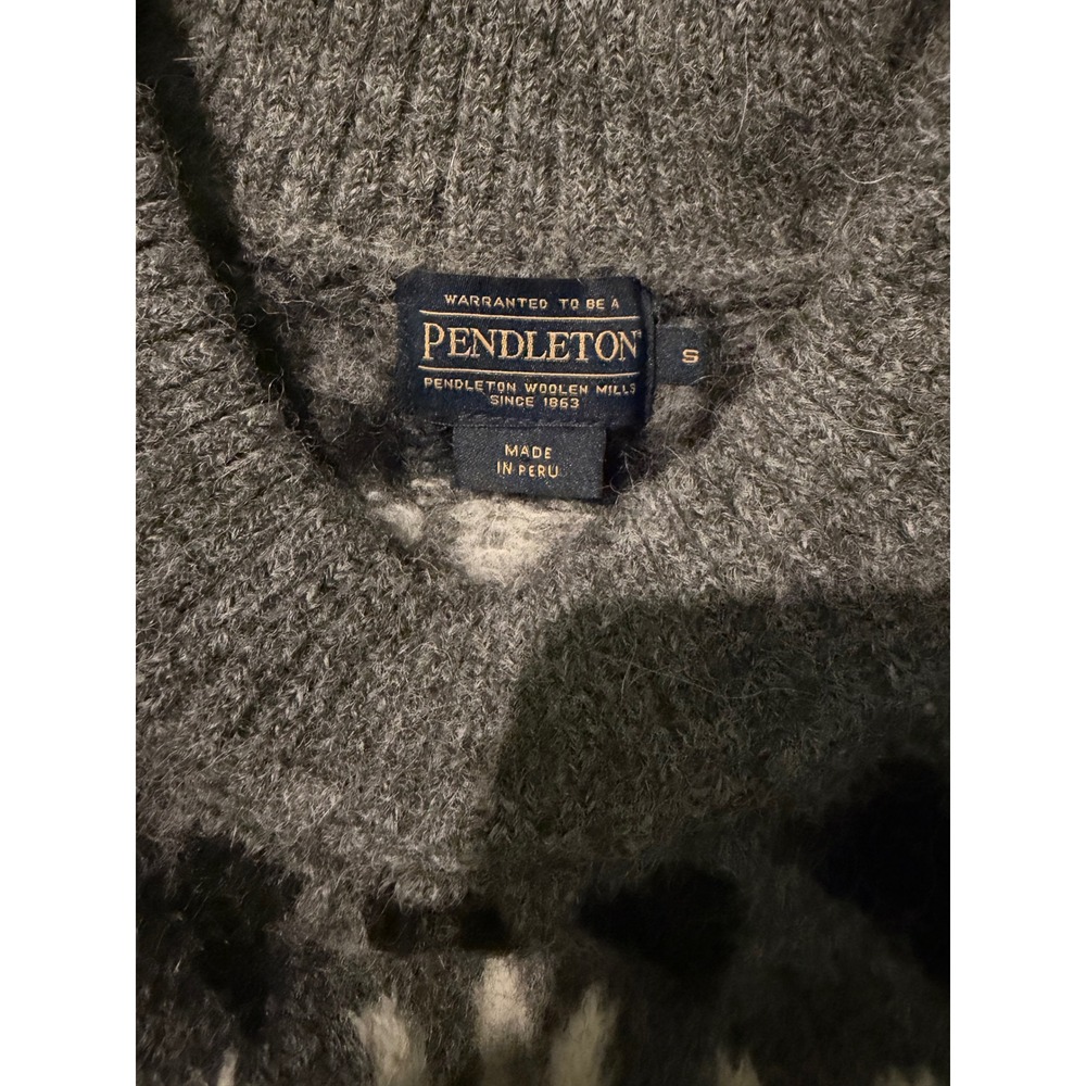 Pendleton Women's Grey Alpaca Oversized Fair Isle Crewneck Sweater Small - Picture 3 of 7